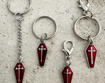 Gothic Horror Lover Coffin Zipper Pull | Bag Charm | Keychain