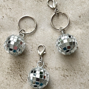 Retro Disco Ball Zipper Pull | Bag Charm | Keychain