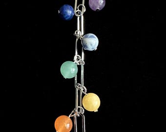 7 Chakra Crystal Gemstone Bag Charm Keychain