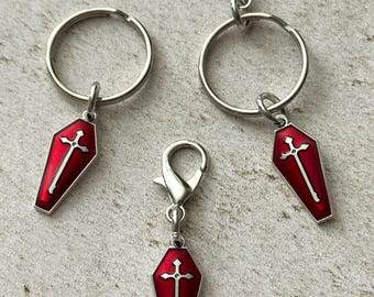 Gothic Horror Lover Coffin Zipper Pull | Bag Charm | Keychain