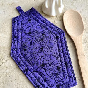 Spiderweb Coffin Pot Holder - Halloween Decor
