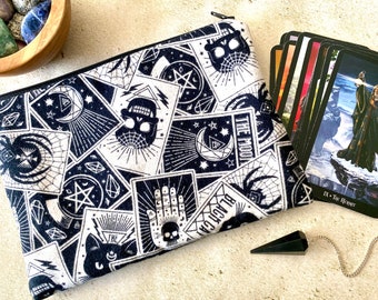 Tarot Card Bag With Zipper - Tarot Deck Storage Bag - Witchy Bag