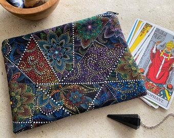 Patchwork Mandala Tarot Bag - Cotton Zipper Pouch