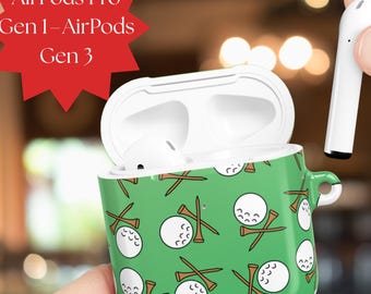 Golf Ball & Tee AirPods Case: Polycarbonate Protective Cover