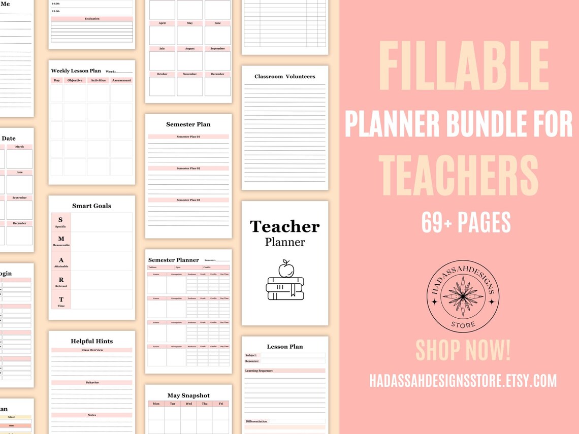 TEACHER PLANNER BUNDLE, Teacher Lesson Plan, Teacher Planner, 2024 2025 Teacher Planner ...