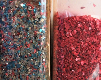 Vintage Craft Glitter, Two Colors, Vintage Red Glitter, Vintage Craft Supply, Vintage Multicolor Glitter,  Sprinkle Glitter