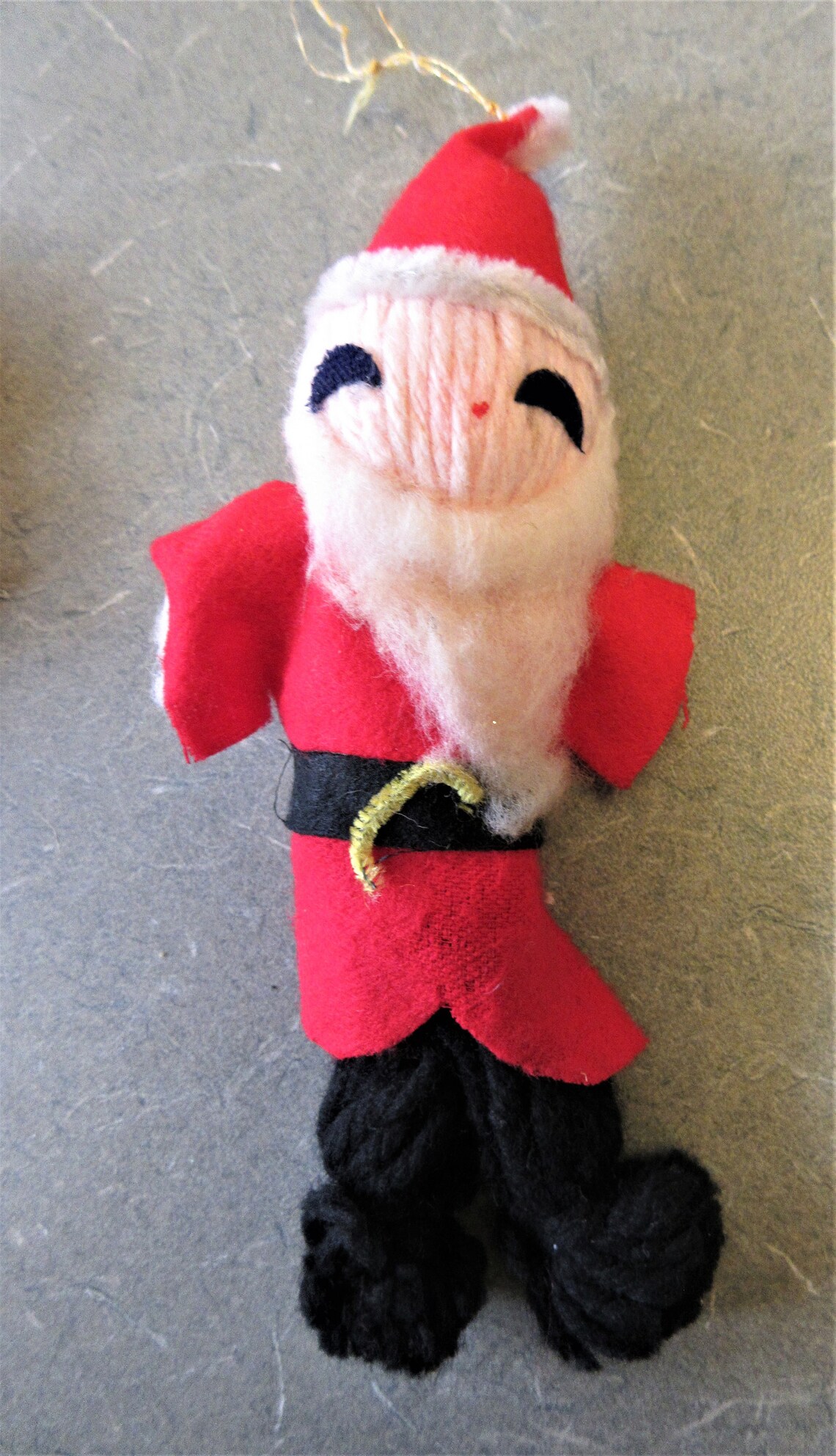 Pair of Vintage Santa Ornaments Yarn Face Santa Spun Cotton Etsy