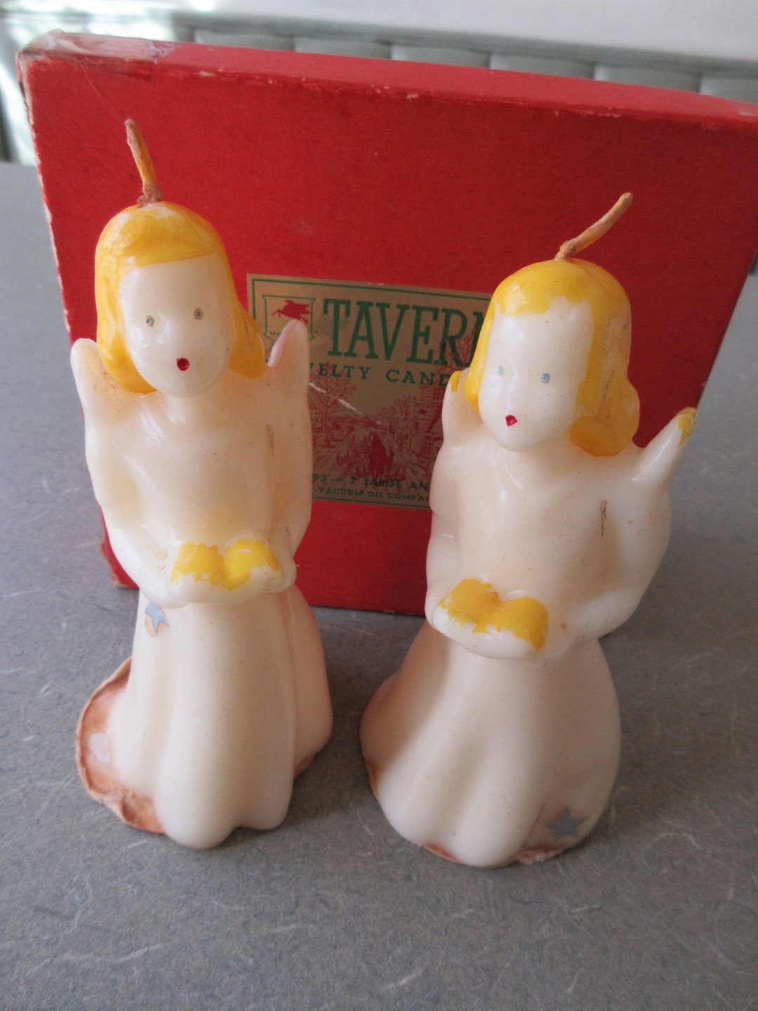 Vintage Large Angel Candles Tavern Candles Saucony Vacuum Etsy