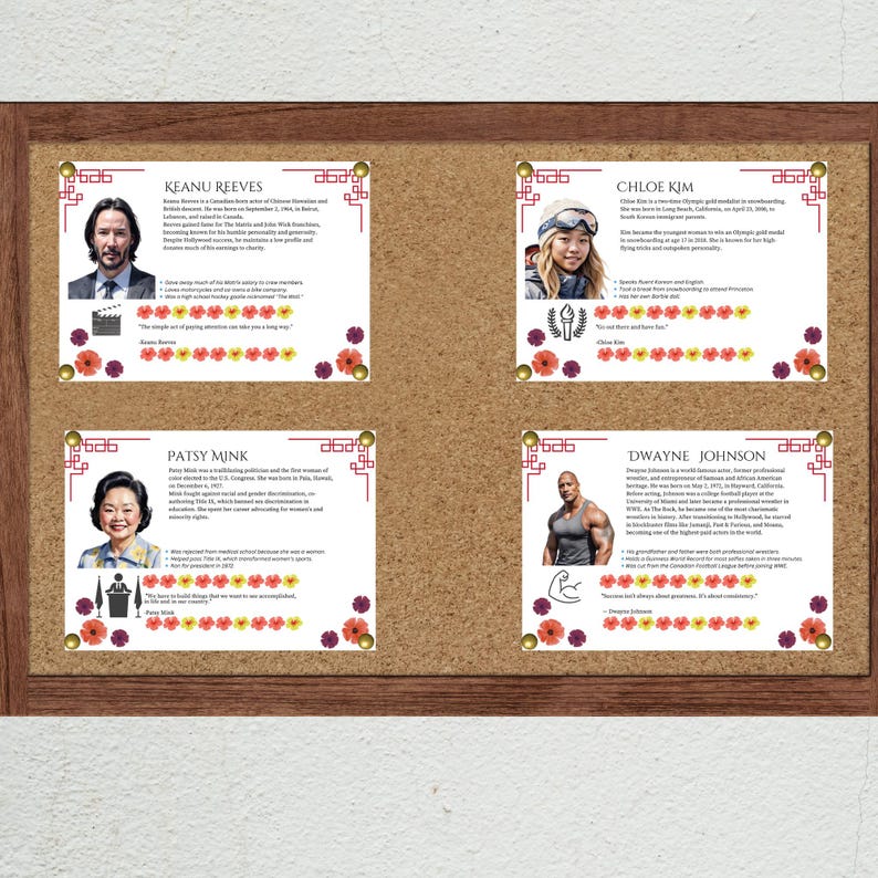 AAPI Heritage Bulletin Board | May AANHPI Month Posters | Iconic AAPI ...