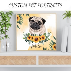 Personalized Pet Portrait of Your Dog or Cat | Custom Illustration from Photo | Unique Gift for Pet Lovers, Birthdays, or Special Occasions
