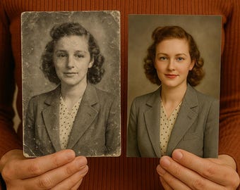 Oude fotorestauratieservice, oude foto's herstellen, foto's repareren en inkleuren, beschadigde foto's herstellen, onscherpte verbeteren en verwijderen en toevoegen of verwijderen