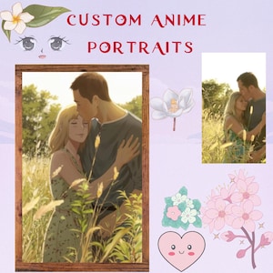 Custom Anime Photo Gift for Birthdays, Valentine’s Day, Anniversaries and Special Occasions  Personalized Unique Anime Style Portrait