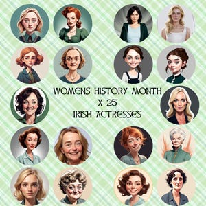 Women’s History Posters |25 Inspiring Irish Women |Digital Bulletin Board Display | Irish Actresses & Historical Figures |Print for Teachers