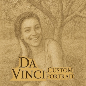 Custom Da Vinci Sketch Portrait from Your Photo – Renaissance Style Digital Art A4 Download Renaissance Custom Photo