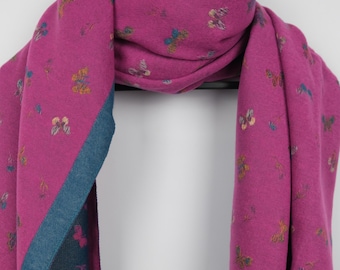 Fuchsia Pink Women’s Winter Wool Shawl, Soft and Warm Scarf, Elegant Wrap, Women’s Birthday Gift, Gift for Her