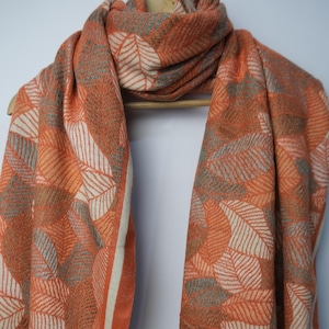 Exclusive Orange Cashmere Blend Scarf, Soft Warm and Comfortable Women&#39;s Wrap, Winter Scarf, Christmas Gift, Birthday Gift, Gift For Her