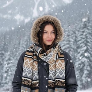 TOMEEK Sjaal voor dames, winter, cadeau, kasjmier, winter, warm, omkeerbaar, pashmina, lang, grote imitatie, zachte sjaal, cadeau voor Kerstmis, Rood, Rouge et Gris Foncé