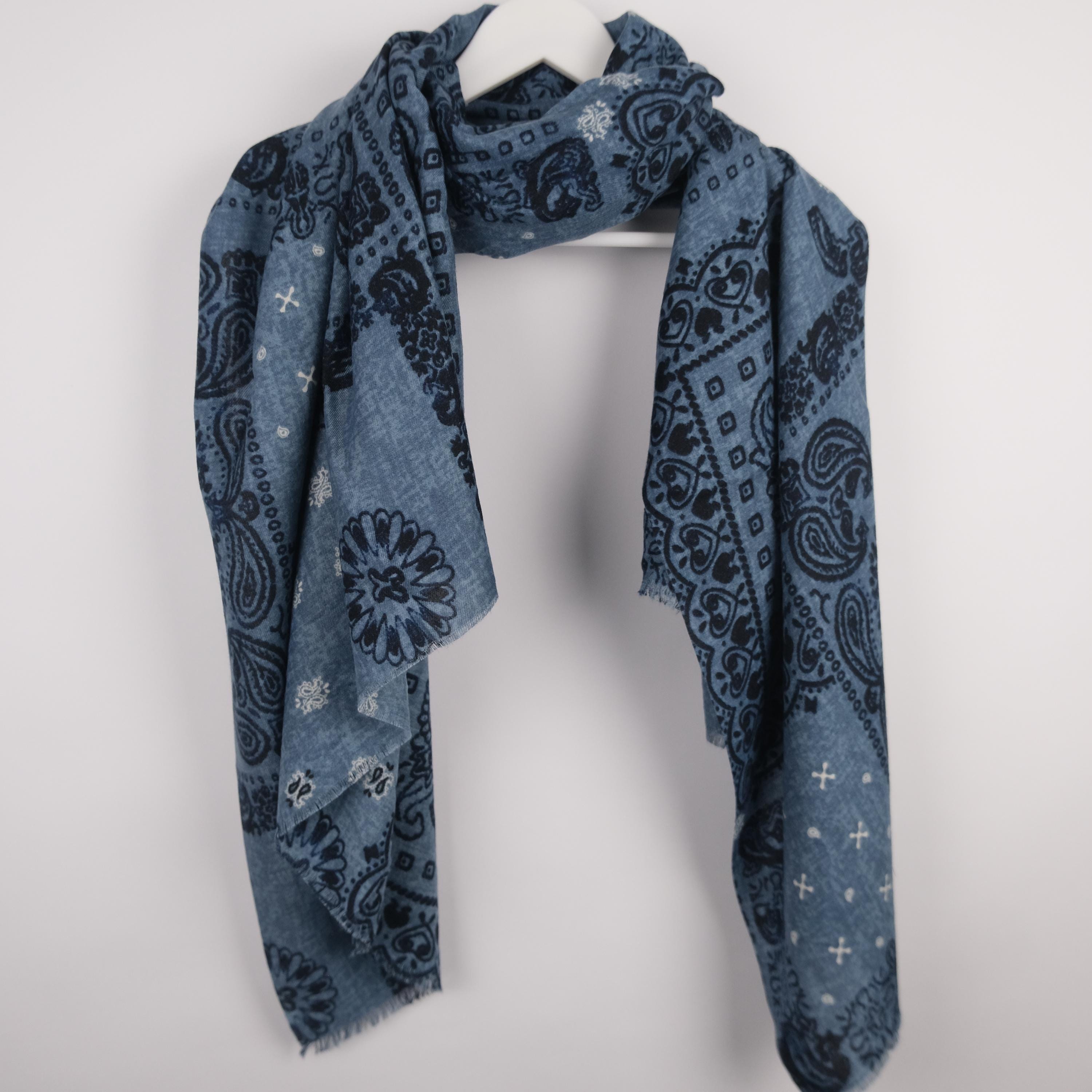 新品未使用 Gypsohila Paisley Knit Stole BK×WH GPTH-201 Paisley Knit Stole | gypsohila