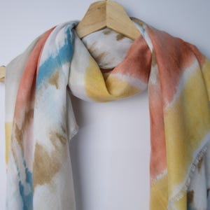 V-Tie Dye Pettern Premium Cotton Scarf, Birthday Gift For Her, Spring Summer Autumn Scarf, Mother's Gift.