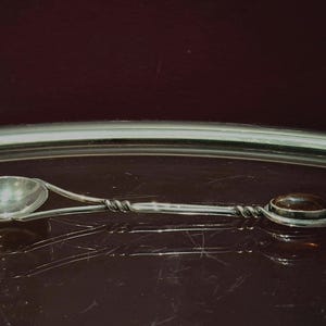 An Arts and Crafts Style Hallmarked Continental SILVER Spoon with Amber Finial