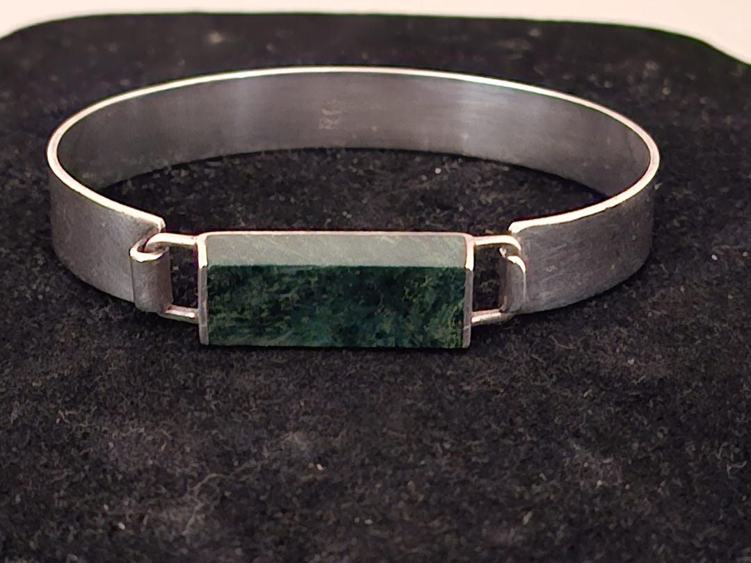 Brangle Elegant Sterling Silver 925 Cuff Brangle With Large Natural Hard ...