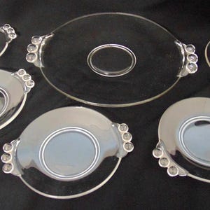Vintage Duncan & Miller TEARDROP Set of 5 plates and a Charger