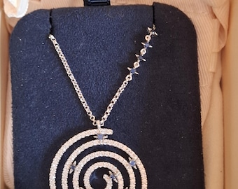 Designer APM Monaco Brand New Sterling Silver Adjustable Necklace in its Original Presentation Box