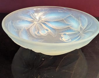 Antique G. Vallon Art Deco Opalescent Cherries Bowl