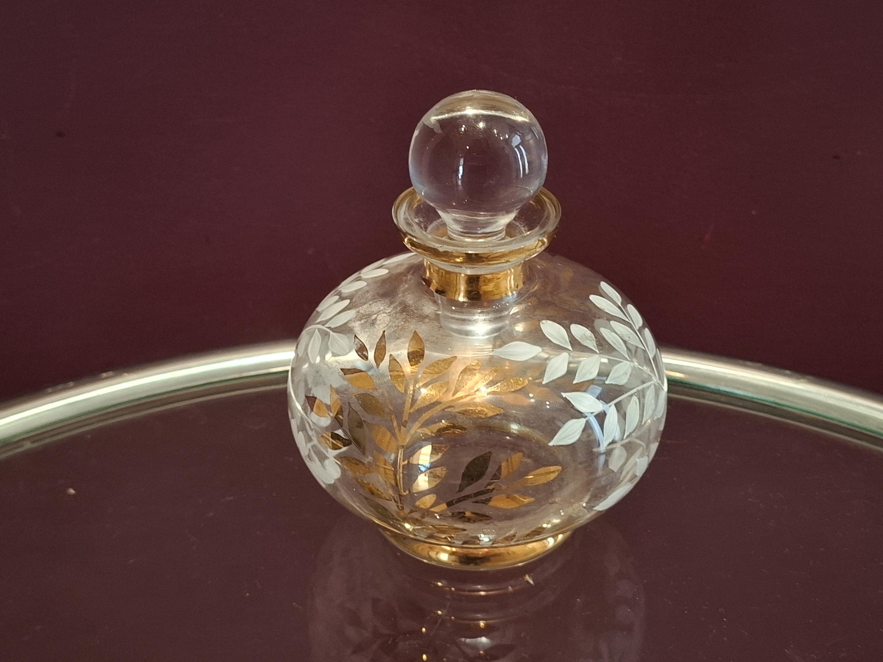 ヴィンテージの葉模様の金箔香水瓶 - Etsy 日本