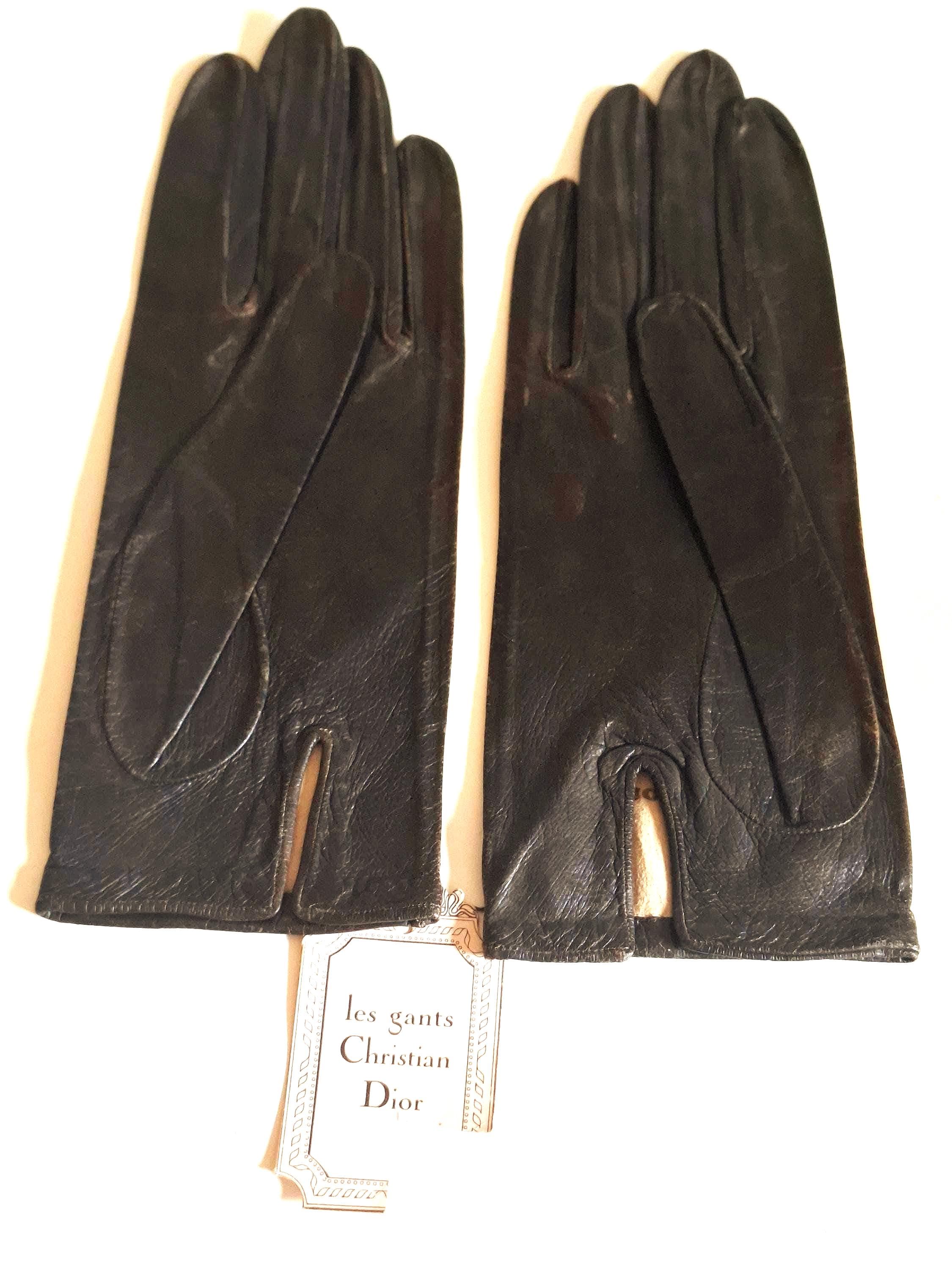 Vintage 90s Christian Dior ディオール 手袋 Christian Dior Vintage Trotter Monogram Logo Gloves Brown