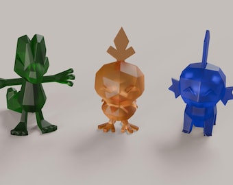 Low Poly Gen 3 Pokemon Figures