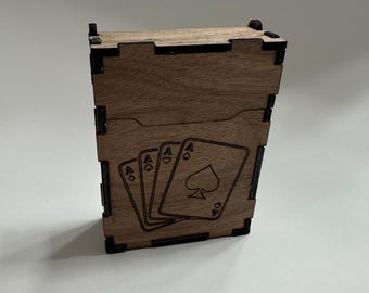 Walnut Wood Playing Card Holder
