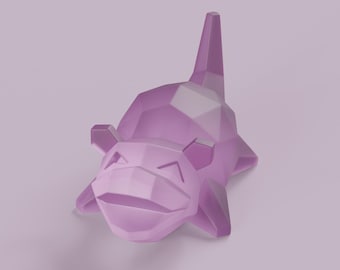 Low Poly Slowpoke Figure