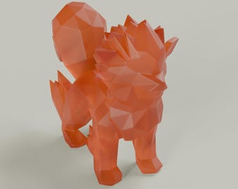 Low Poly Arcanine Figure
