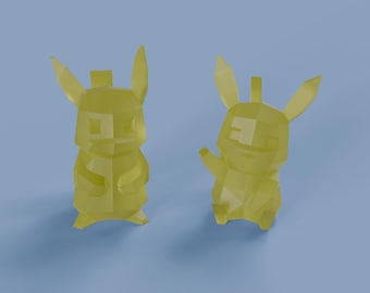 Low Poly Pikachu Figure