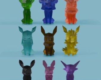 Low Poly Eeveelution Figures