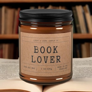 Book Lover Candle Gift For Librarian Bookshop | Book Lover Gift| Bookish Gift | Reading Candle | Bookworm Gift | Library Candle
