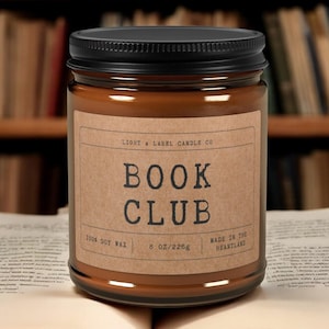 Book Club Candle Gift For Librarian Bookshop | Book Lover Gift| Bookish Gift | Reading Candle | Bookworm Gift | Library Candle