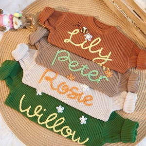 Personalised Embroidered Baby Name Sweater, Baby Name Sweater, Embroidered Sweater, Custom baby Jumper, Baby Gifts, Christmas Gift