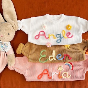 Custom Baby Name Sweater, Toddler Sweater with Name, Embroidered Newborn Sweater,Baby Jumper, ,Nursery Gifts, Baby Boy Gift,