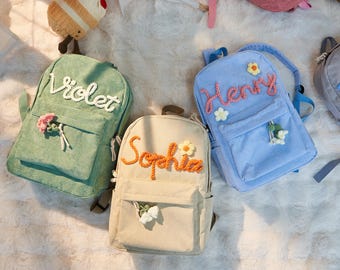 Mochila de pana personalizada para niños, mochila personalizada para niños pequeños con nombre, mochila personalizada para niños, mochila escolar para niños, regalos para niños