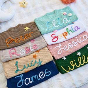 Personalised Embroidered Baby Name Sweater, Custom Toddler Sweaters, Custom baby Jumper, Baby Gifts, Christmas Gift,Baby Boy Gift