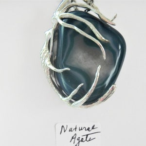 Natural Agate Stone in Mermaid Setting