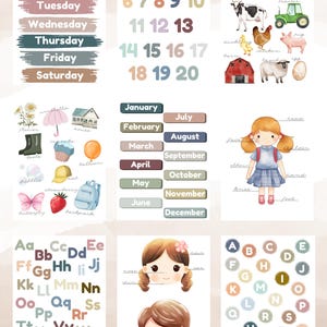 Carteles de aprendizaje imprimibles para niños de 1 a 3 años