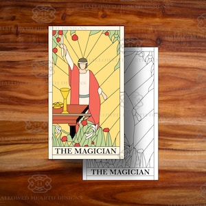 Stained Glass Pattern - The Magician Tarot Card - Digital File for Cricut - Transparent PNG, PDF