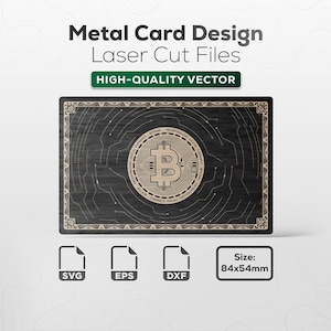 Bitcoin Metal Card Design Laser Cut Files | Crypto Wallet (SVG EPS DXF)