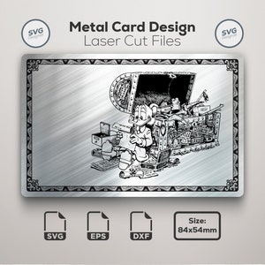 Metallkarten-Design | Scrooge McDuck | SVG-EPS-DXF | Digitaler Download