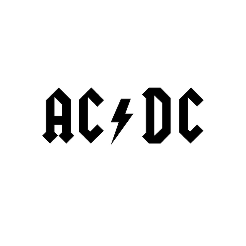 AC DC Logo Svg & Dxf Bundle, Rock Band Logo Vector, Instant Download ...