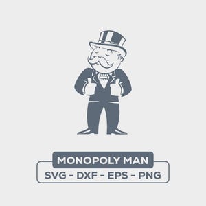 Monopoly Man SVG Cut File Bundle, Iconic Thumbs Up Design - SVG & DXF Digital Download | Monopoly Man Money Design Monopoly Cut File