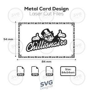 Metallkarten-Design | Monopoly Man + Chillionär | SVG-EPS-DXF | Digitaler Download